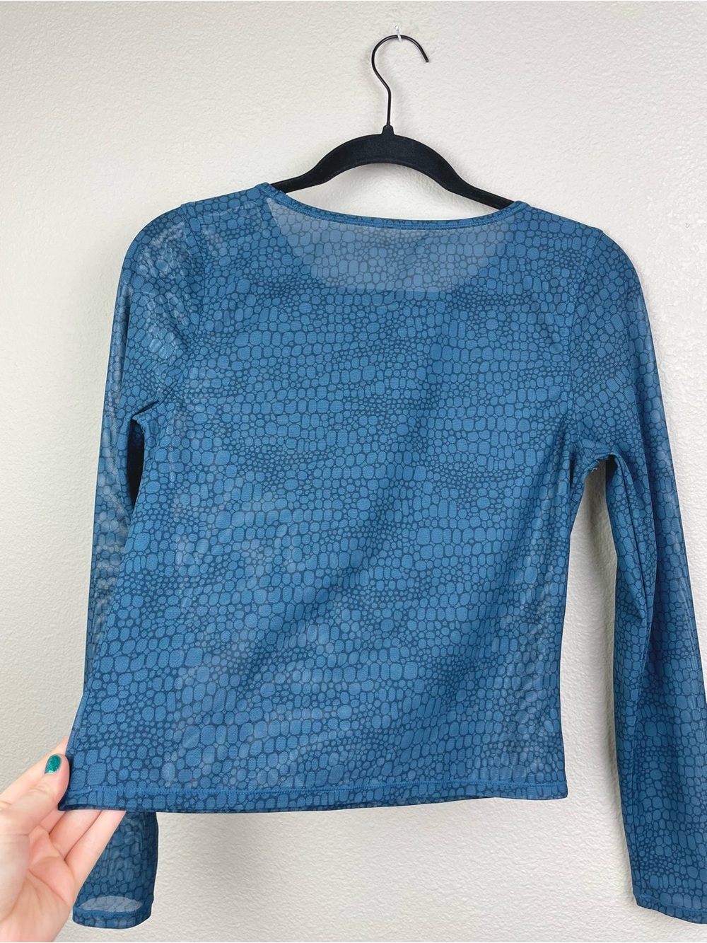Sweaty Betty Women's Medium Momentum Workout Long Sleeve Top Beetle Blue Croc - Picture 15 of 16